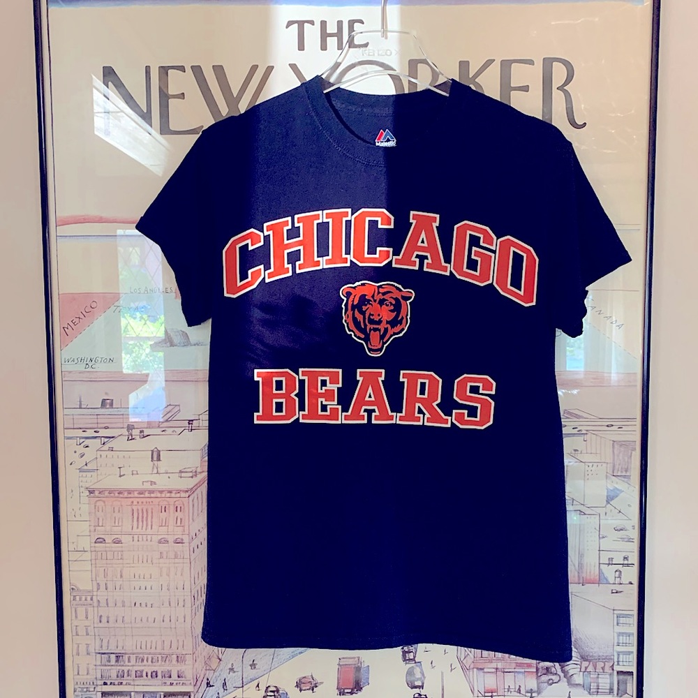 Vintage Chicago Bears navy cotton T size Small